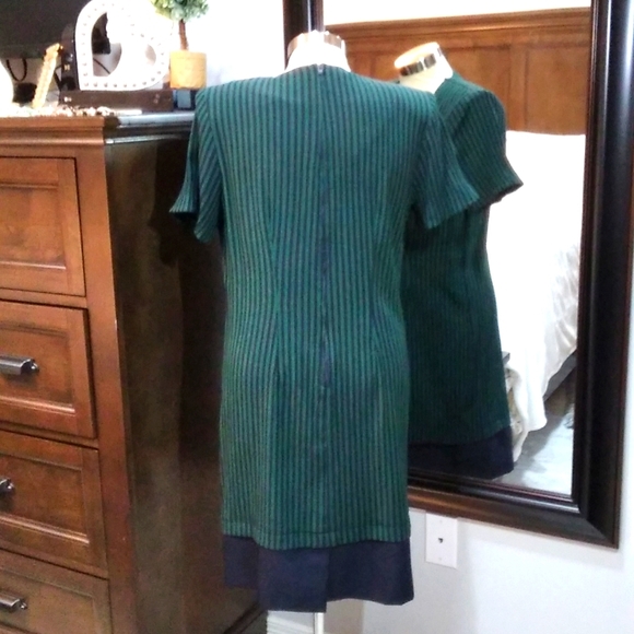 DBY Green Black Striped Women's Dress - Picture 2 of 9